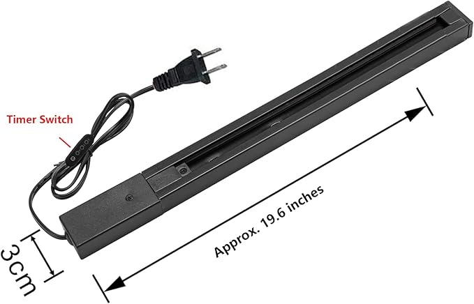 1x 19.6 in Track with Timer Switch Plug in Cord 3X Track Light Adjustable Angle 1x Adjustable Wind Speed Mini Fan Track Mount for Indoor Plants Shelf