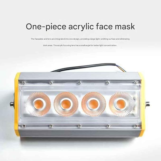 LED Outdoor Waterproof Floodlight Lighting Four-Eyed Courtyard Exterior Wall Advertising Spotlight Waterproof IP66Ground-Mounted Tree Light(White)