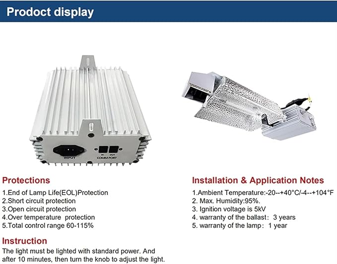 600W 1000W 600 1000W Dimmable Grow Light Digital Ballasts