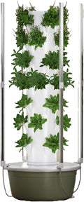 Hydroponics TowerIndoor Growing SystemVertical Garden Planter Outdoor Hydroponics Growing System KitVegetable Plant Giftfor Gardening Lover Indoor Herbs Fruits and Vegetables 5LayerLED