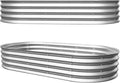 Galvanized Raised Garden Bed Kit Open-Bottom Metal Planter Box with Safety Edges Rust Resistant Easy Assembly Outdoor Vegetable &amp Flower Box Silver4x2x1ft