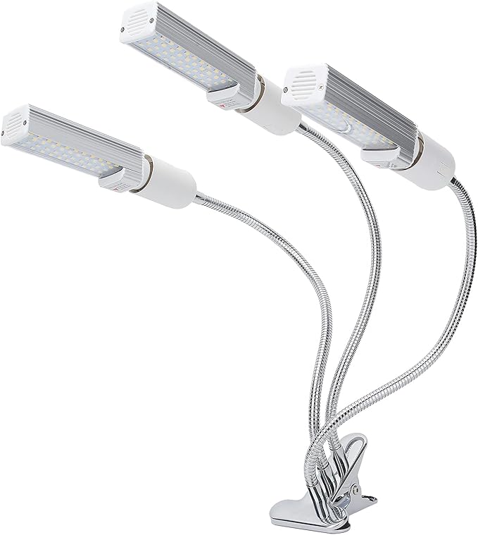 Plant Growing Light Adjustable 3 Head LED Plant Growth Light with USB Clip for Outdoor Garden