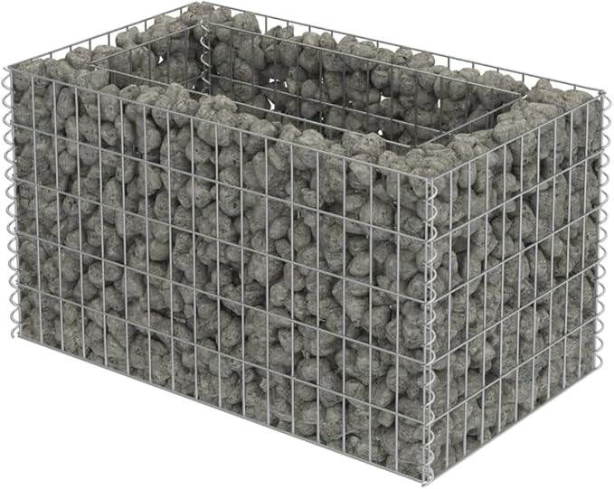 Gabion Raised BedOutdoor Garden GabionsStone BasketsPlanters Raised Vegetable BedsGarden DecorationGalvanized Steel 35.4x19.7x19.7
