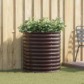 Metal Steel Garden Raised Bed for Gardening Metal Planter Box for Vegetables Fruits Flowers Easy Assembly 31.5x31.5x31.9 Brown-872