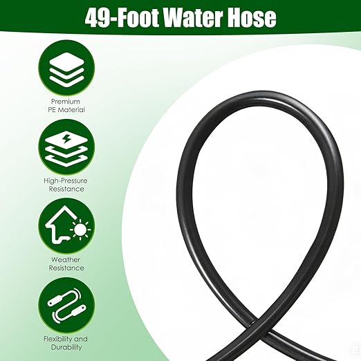 360° Bendable Drip Irrigation System 49FT 5/8 Tubing Hose with 20 Adjustable Misting Nozzles Complete Kit with Faucet Connector for Garden Greenhouse Yard Lawn – Easy Automatic Watering