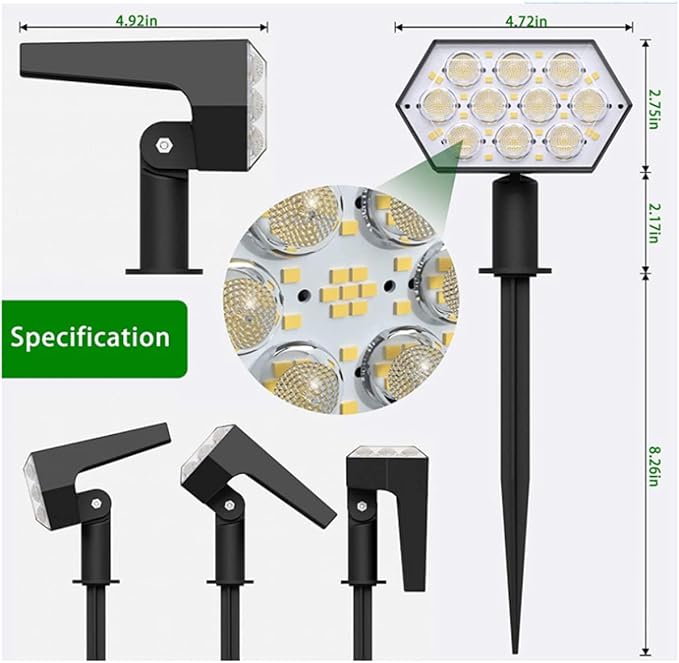 Solar Spot Lights Outdoor92 LED 3 Modes Solar Landscape SpotlightsSolar Powered Security Lights IP65 Waterproof Wall Lights for Walkway Yard Garden Drivewaywarm light4 pcs (Warm Light 8 pcs)