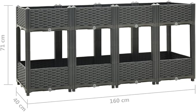 Raised BedGarden PlantersGarden PlantersGarden CenterpiecesGarden BedsRaised Beds for Growing FlowersHerbs and Fruits63x15.7x28 Polypropylene