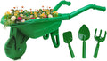 Duckura Kids Wheelbarrow Set - Gardening Tools for Kids with Shovel Rake Trowel Outdoor Yard Lawn Digging Weed Toys Easter Birthday Gifts for Boys Girls Age 2 3+Years Old(Green B)