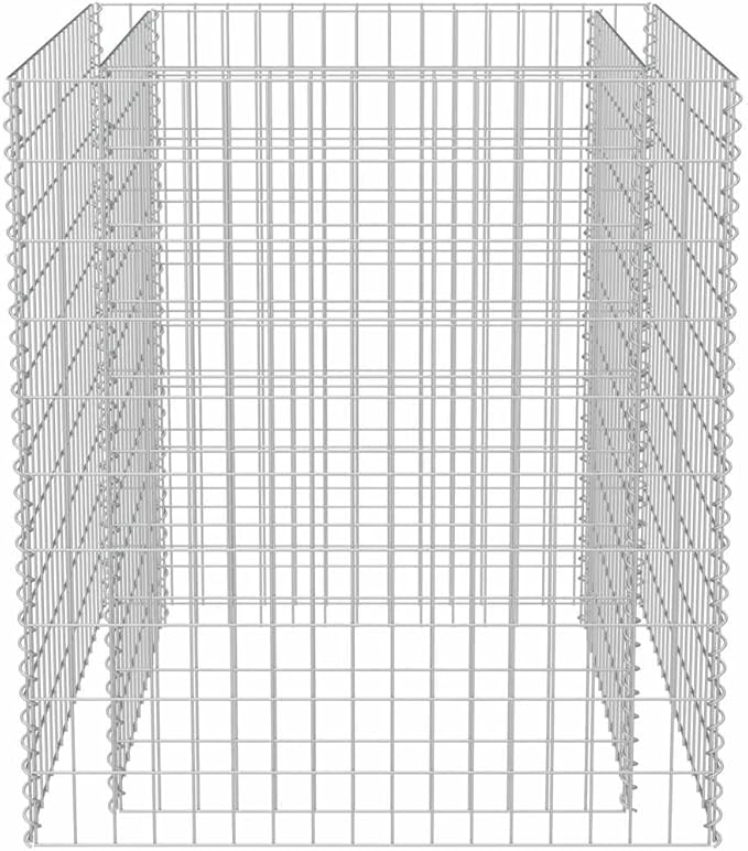 Gabion Raised Bed Silver Galvanized Steel Large Gardening Pots &amp Planters 143556