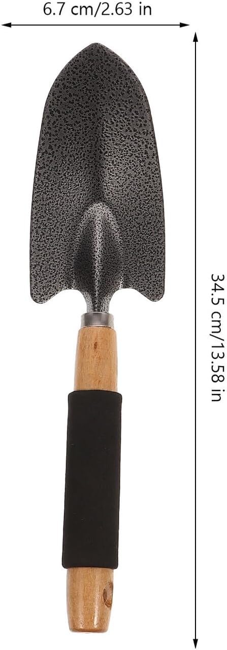 5pcs Ergonomic Garden Tool Set with Storage Rack Outdoor Planting Shovels and Rakes for Gardening and Soil Digging