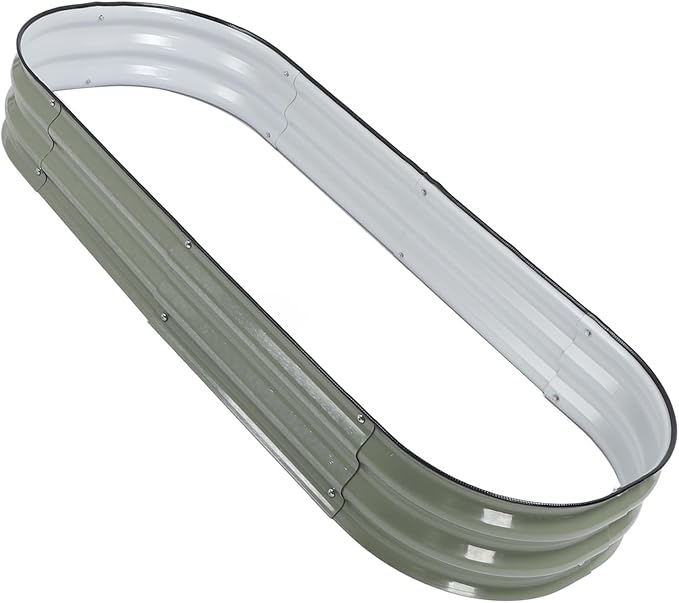 GLOGLOW Raised Garden Bed Kits Thicken DIY Garden Raised Planter Box Open Bottom Rounded Corners Easy Installation Bed for Vegetables Flower (Light Green)
