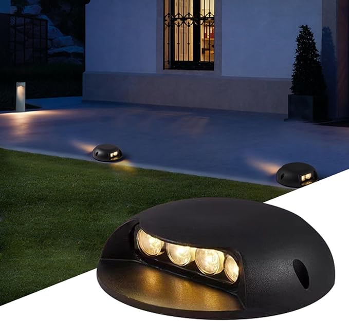 Surface Mount Spotlights Garden Buried Light Waterproof LED Deck Lights Modern Outdoor Landscape Step Lamp Aluminum Housing Fence Lights Wired for Street GardenWarm White-2w(AC85-245v)