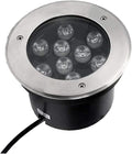 Recessed LED Buried Lamp IP67 Waterproof Outdoor Landscape Lights AC85-265V Low Voltage Stainless Steel Round Spotlight for Villa Patio Lawn LightingYellow Light 15 W