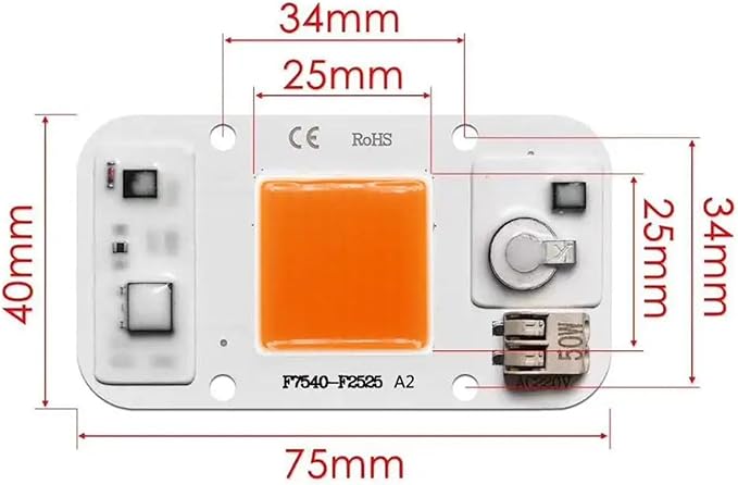 LED COB RGB Chip 50W AC220V No Need Driver Outdoor Plant lamp Full Spectrum Growing Tent Box Indoor Aquatic Plant Lighting(Plant Grow LightAC110V)