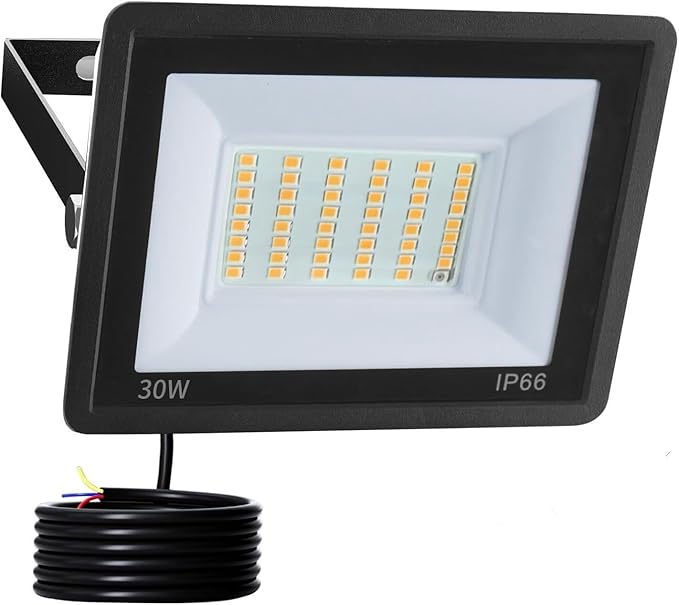 30W Security Lights With Motion SensorSuper Bright 3000lm LED Floodlight OutdoorIP66 Waterproof Wall Light Work Lighting3000K Warm White Spotlight Outside For GarageGardenBackyard(Cool White30W)