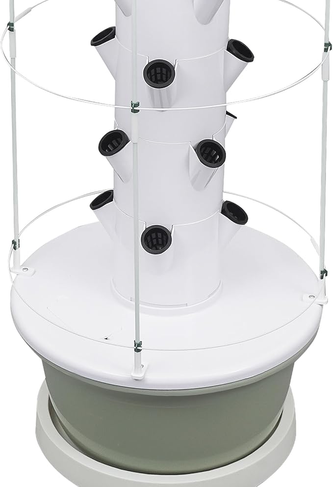 Hydroponic Growing System Kit Vertical Hydroponic Tower with Climbing Trellis 9 Tiers 36 Holes Herb Vegetable Indoor Gardening System for TomatoesStrawberries