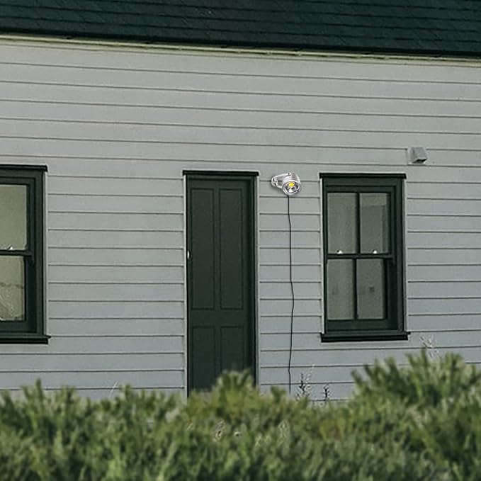 Kiven LED Indoor/Outdoor Waterproof Spotlight Dimmable Porch Light with 9.84 FT Plug-in Cord and Remote Control 7 Watts White Plug in Accent Light with Vinly Siding Hooks for Plants Porch Garden