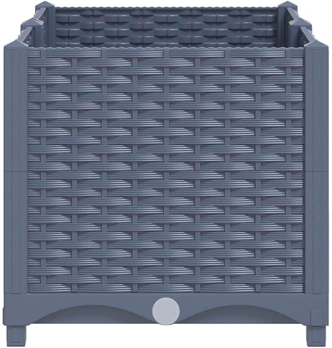 Raised Bed Blue Grey Polypropylene Medium Durable Raised Bed Gardening Pots &amp Planters 310402