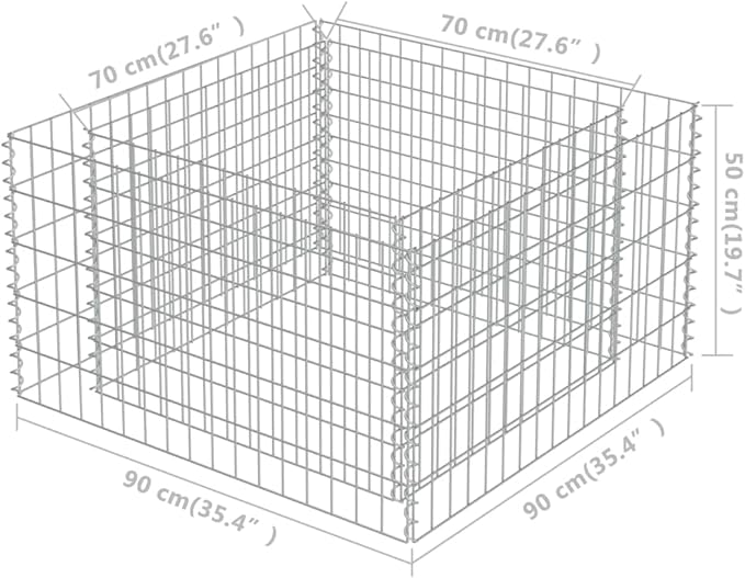 YAFF Gabion Raised Bed-HexagonalOutdoor Landscape for GardenBackyardPatioBalcony35.4x35.4x19.7