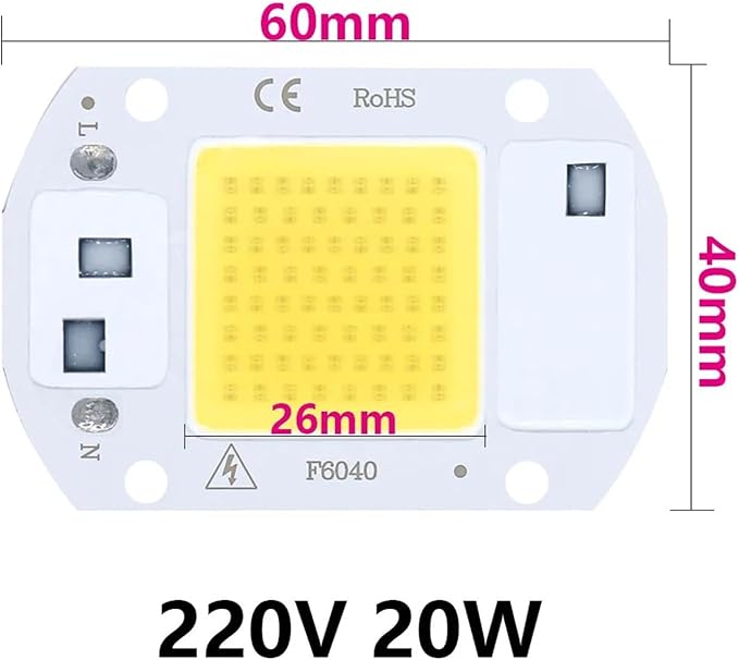 10PCS LED Chip Diode 220V LED Lamp 50W 30W 20W No Need Driver for Flood Light Spotlight LED Full Spectrum Plant Growth Lamp chip(WarmWhite20W)