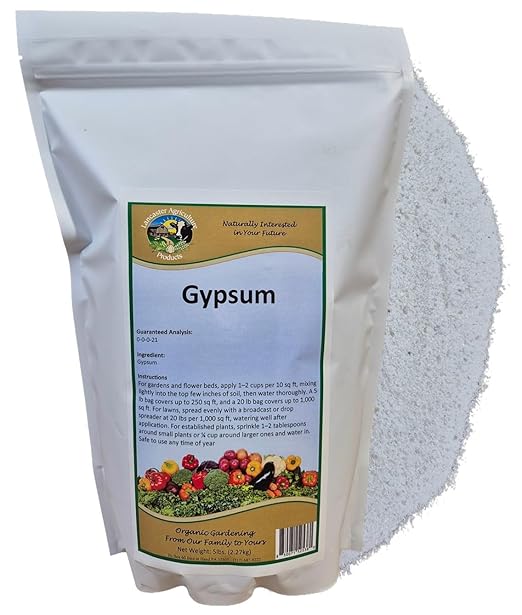 Gypsum 5 Pounds Natural Calcium Sulfate Fertillizer for Vegetables Flowers Lawns &amp Gardens – Improves Soil Boosts Plant Growth - Lancaster Agricultural Products