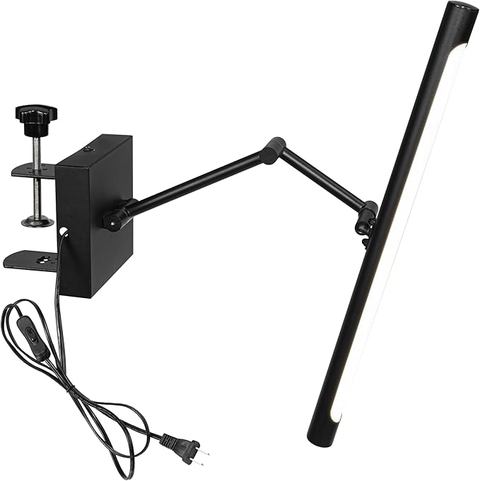 Black Clip Mount Full Spectrum LED Lamp 15 Ft Plug in Timer Cord Adjustable Left Right Front &amp Back Simple Design for Plants Shelf Home