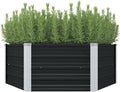 SKM Raised Garden Bed Anthracite 129x129x45 cm Galvanised Steel (Weight-5KG)