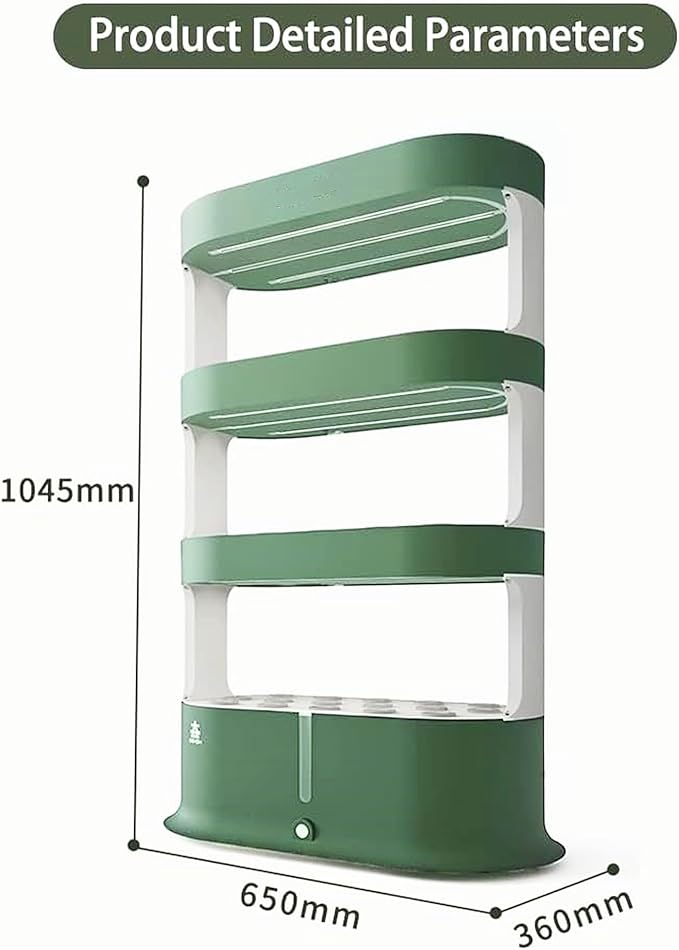 Generic Vertical Garden Planter with Remote Control Smart Hydroponics Planter for Indoor Vegetables &amp Fruits - 4 Layered LED Glow Lights Intelligent Water Cycle