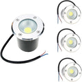 4Pcs Recessed Ground Spotlight - Cob Outdoor Underground Light Cob Recessed Step Underground Light Iip65 Waterproof Outdoor Round Garden Landscape Light for Path Deck-White Light-5W