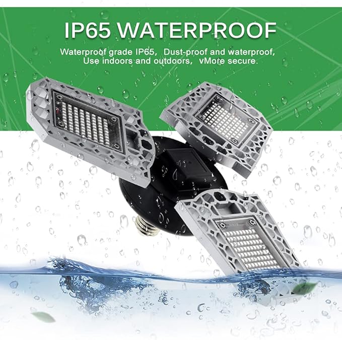 LED Full Spectrum Plant Light Three-Leaf Ceiling Light Fixtures Waterproof Adjustable E27 Base 297leds for Hydroponic Succulents Seedlings Vegetables