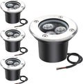 4 Pack LED Landscape Lights - 3W Low Voltage Ground Well Light DC 12V/24V Pathway Lights 300LM Warm White 3500K Water-Resistant LED Outdoor Spotlights for DrivewayWarm White-12v(3w)