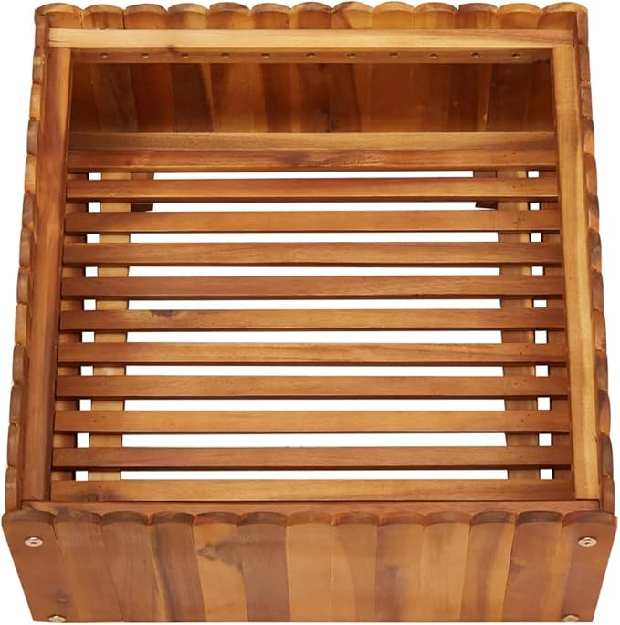 Garden Raised BedPlanterGarden CenterpiecesPlanting BedsGarden bedsfor BackyardPatioBalconyDeck19.6x19.6x9.8 Solid Acacia Wood
