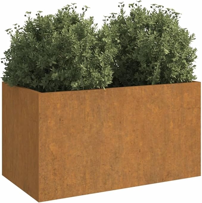 PlanterMultifunctional Raised BedPlant Privacy FenceBalcony Planter BedsHerb PlantersGreenhouse Planterfor HerbsFlowersOutdoorVegetables24.4x11.8x11.4 Corten Steel