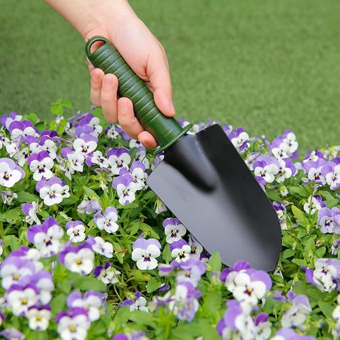 Garden Tool Set 4 PCS Gardening Tool Set with Non-Slip PP Grip Rake Shovel Spade Outdoor Hand Tools Set Beach Comb Tool Kit Gifts for Grandparents SeniorsWomen and Men (4pcs/Set)