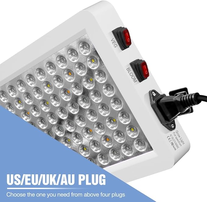 300W Full Spectrum LED Grow Light Sunlight 110V Plant Fill Lamp Veg/Bloom 2Modes Dimmable Red Blue Indoor Planting Lighting UV IR Greenhouse Tent Flower Succulent Seed Hydroponic Lighting Hook US Plug