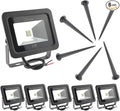 6 Pack Warm White 10W LED Flood Light Outdoor Waterproof IP65 Wall Security Landscape Lamp Home Square Yard Garage Street Pathway Spike Stand Low Voltage 12V 24V 36V 48V 60V DC AC