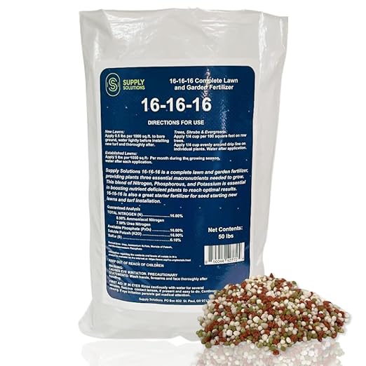 Supply Solutions 16-16-16 Complete Lawn &amp Garden All Purpose Granular Fertilizer - The Ultimate Plant Food for Lush Greenery &amp Vibrant Blooms - for All Plants Vegetables Fruits and Berries