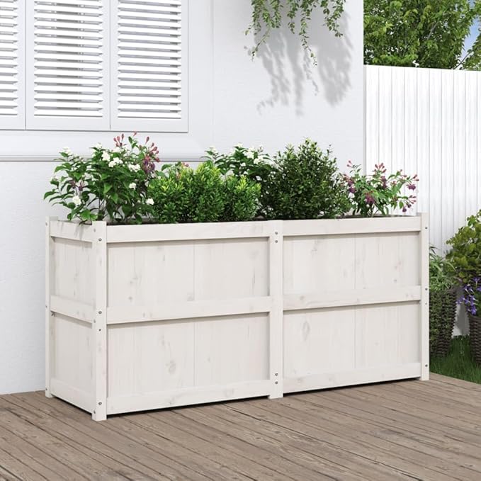 Garden Planter White Pine Wood Durable Raised Bed for Landscape Steel Wire Welded Garden Wall Fencing Galvanized Grid