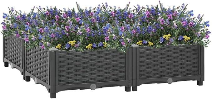 vidaXL Raised Bed 31.5x31.5x9.1 Polypropylene