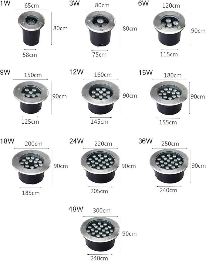 Low Voltage Landscape Lights Outdoor Ground Light IP66 Waterproof LED Underground Light AC24V Recessed Spotlight for Driveway Deck Step Garden Landscape Light