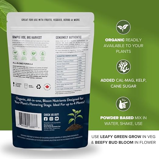 Organic Beefy Bud Bloom Plant Food Nutrients for Bloom &amp Flowering Stage Plants