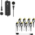 SUNTHIN Outdoor Landscape Lighting 8 Pack with Dusk to Dawn Sensor for Timer and Dimming