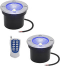 2Pcs Outdoor Buried Lights - 6W Ground Led Landscape Lamp Recessed Led Floor Lamp 12V/24V RGB Garden Spotlight with Remote Control Spotlights for Driveway Deck Step-One Color-6W(12V)