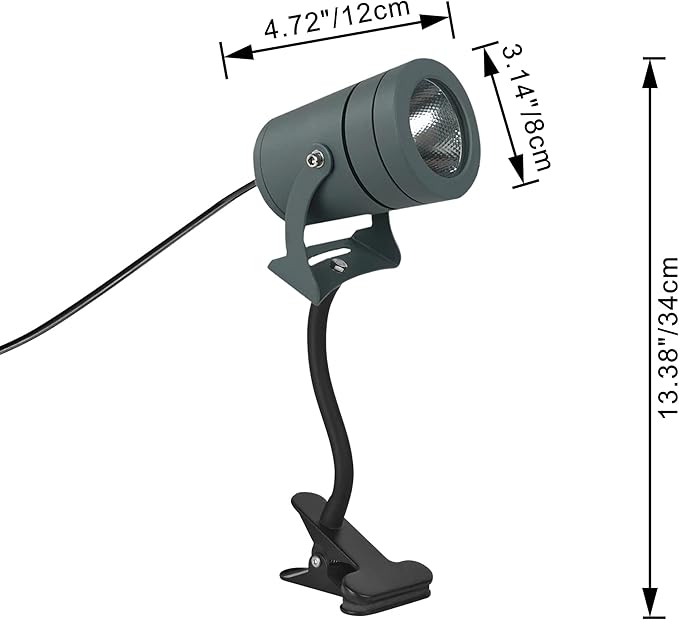 Kiven IP65 Waterproof LED Landscape Up Down Light Mini Decorative Spotlight Lamp with Plug-in Cord and Timer for Indoor Outdoor Plants Yard Advertising Board LED Lawn Light (10W Cool White)