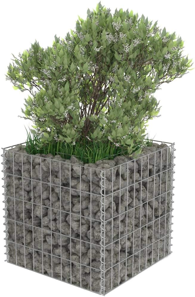 Gabion Raised Bed Galvanised Steel 50 x 50 x 50 cm Gabions Raised Bed Gabions Fence Accessories Gabions Gabion Grid