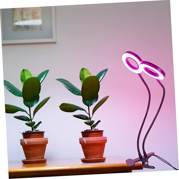 Adjustable LED Plant Growth Light Timer Dual-Head Clip Design for Indoor Plants Dimmable Brightness 5V Energy Efficient for Home Gardening