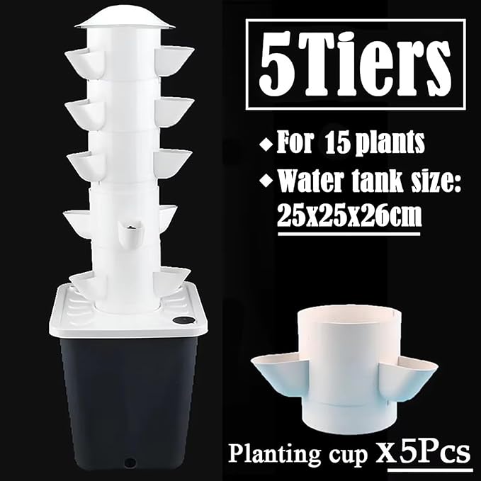 2025 Hydroponics Growing System Tower Vertical Farming Tower for for Vegetables Fruits Smart Watering Easy Gardening Used in Balcony Kitchen Courtyard