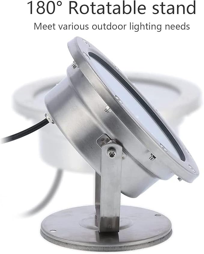 Stainless Steel LED Spotlight - IP68 Waterproof Submersible 24V for Fountain and Landscape Decoration