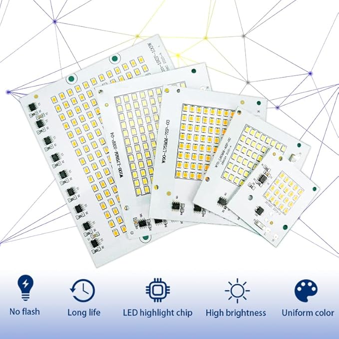 Landscape Lights 5pcs AC220V LED Chip Lamp 10W 20W 30W 50W 100W SMD 2835 Flood Light Beads Led Floodlight Outdoor Lighting Spotlight LED Street Lamp