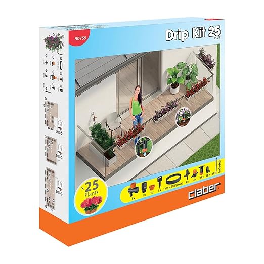 Claber Drip Kit 25 Pots Plus Automatic Watering System Drip Irrigation